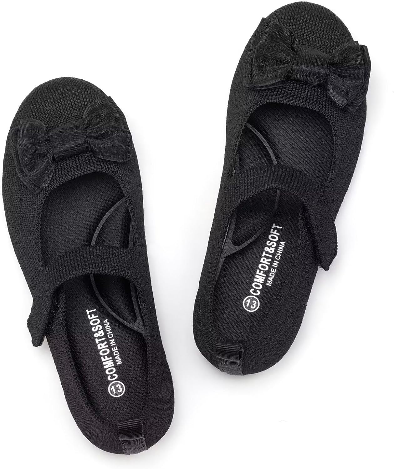 Frank Mully Girls Dress Shoes Mary Janes Girl Flats Slip on Ballet Flat Party School Shoes with Bow Toddler/Little Kid/Big Kid