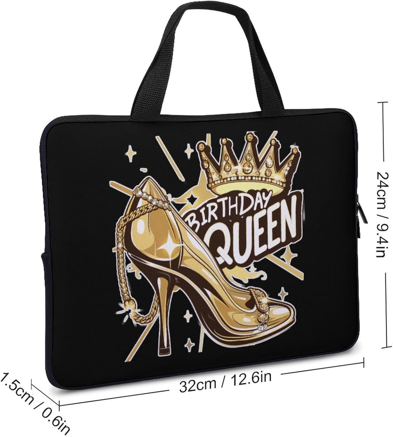 Birthday Queen with Heel Laptop Bag Print Computer Sleeve Case Protector Briefcase Totes for Women Men