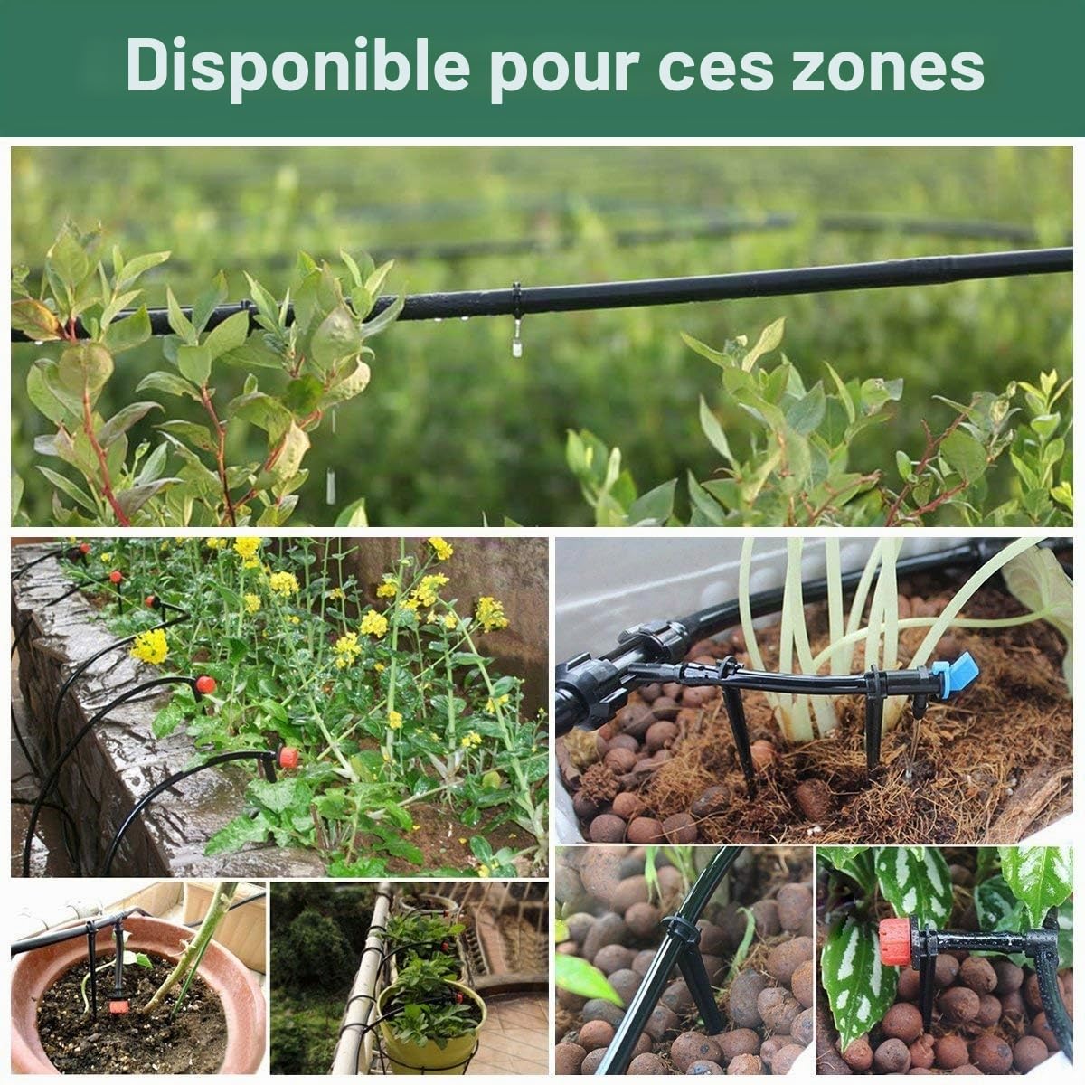 Conduites d'eau d'arrosage automatique 4mm/7mm Irrigation Système Micro Tuyau pour Fleurs, Plantes, Bonsaï, Jardin et Terrasse, 20m