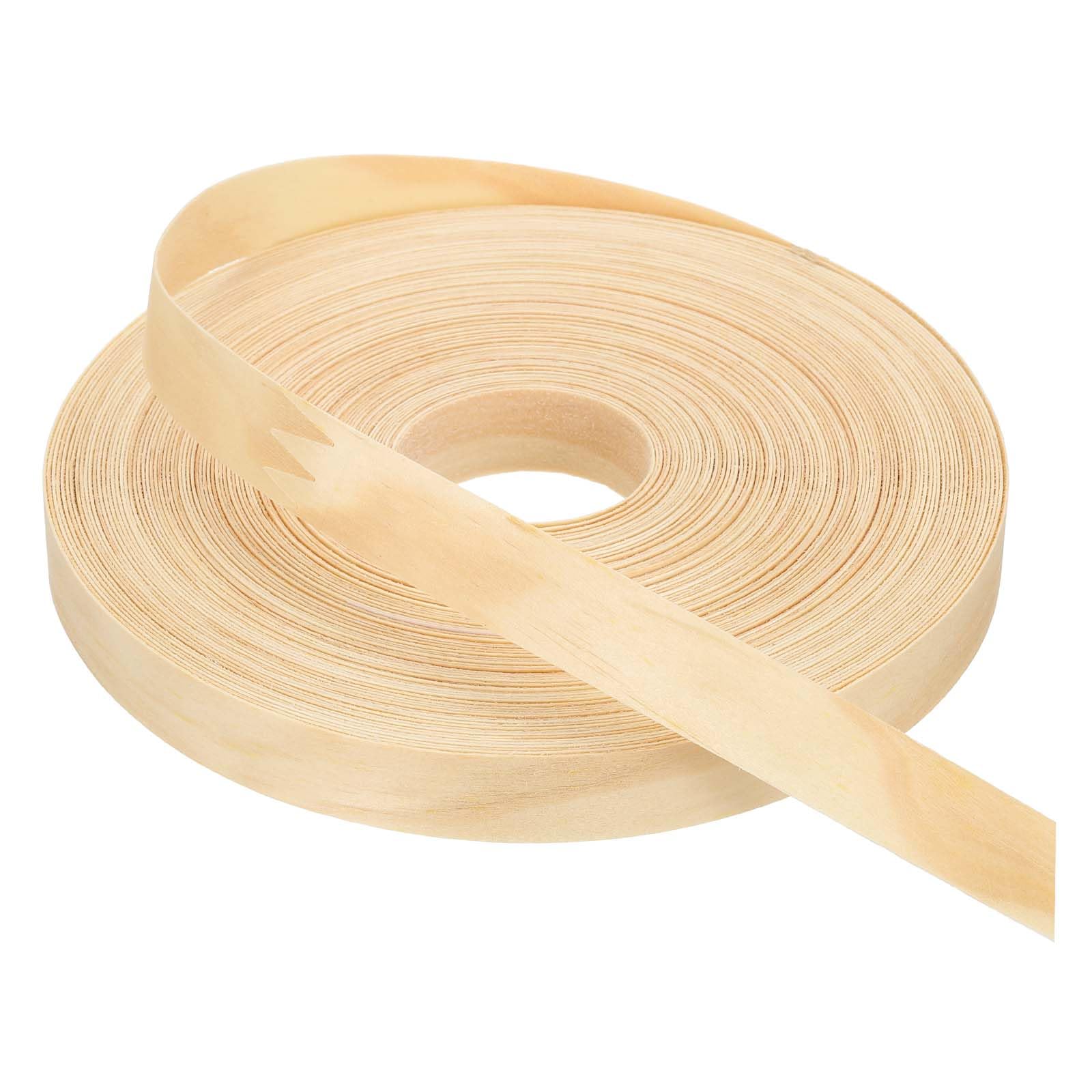 PATIKIL 19mm Pine Edge Banding,30.5m Wood Veneer Tape Pre-glued Flexible Plywood Edge Banding with Hot Melt Adhesive for Furniture Restoration(100 ft)