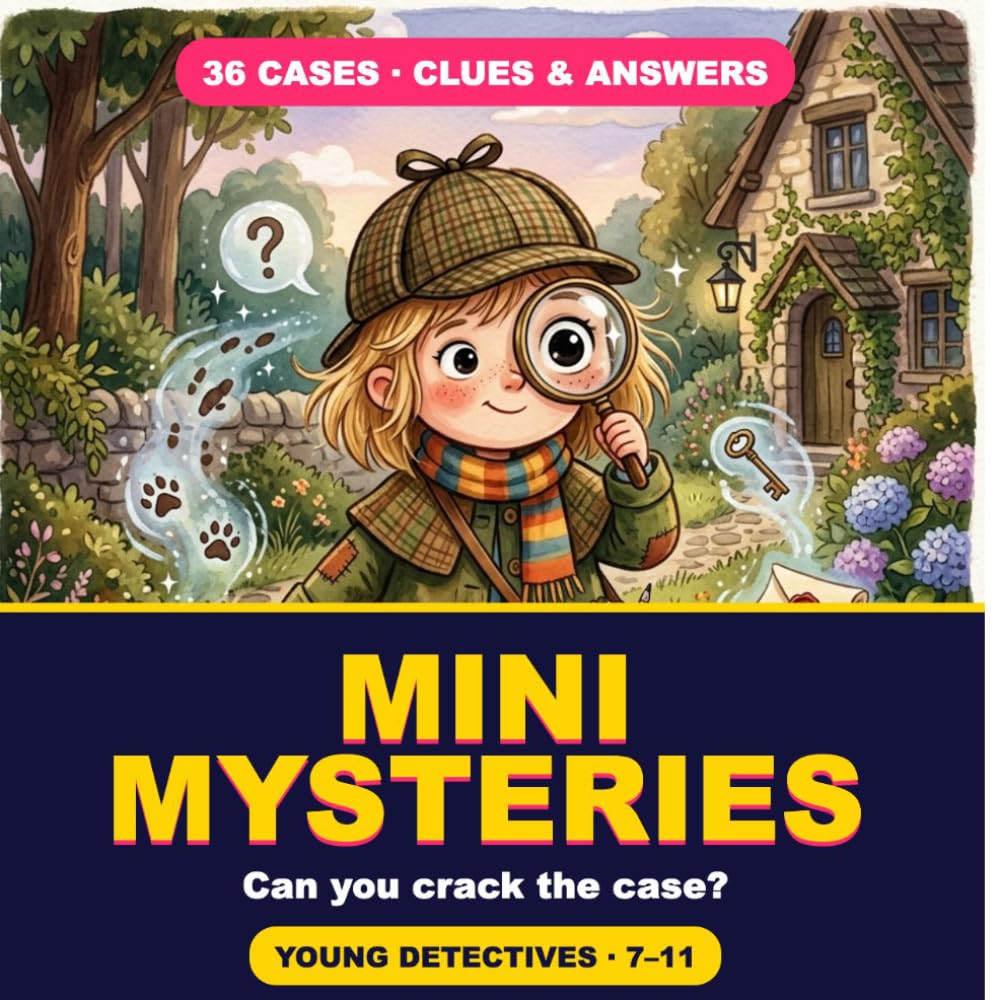 Mini Mysteries for Young Detectives: 36 Solve-It-Yourself Whodunit Puzzles with Clues & Answers — A Brain-Boosting Mystery Book for Smart Kids Ages 7-11