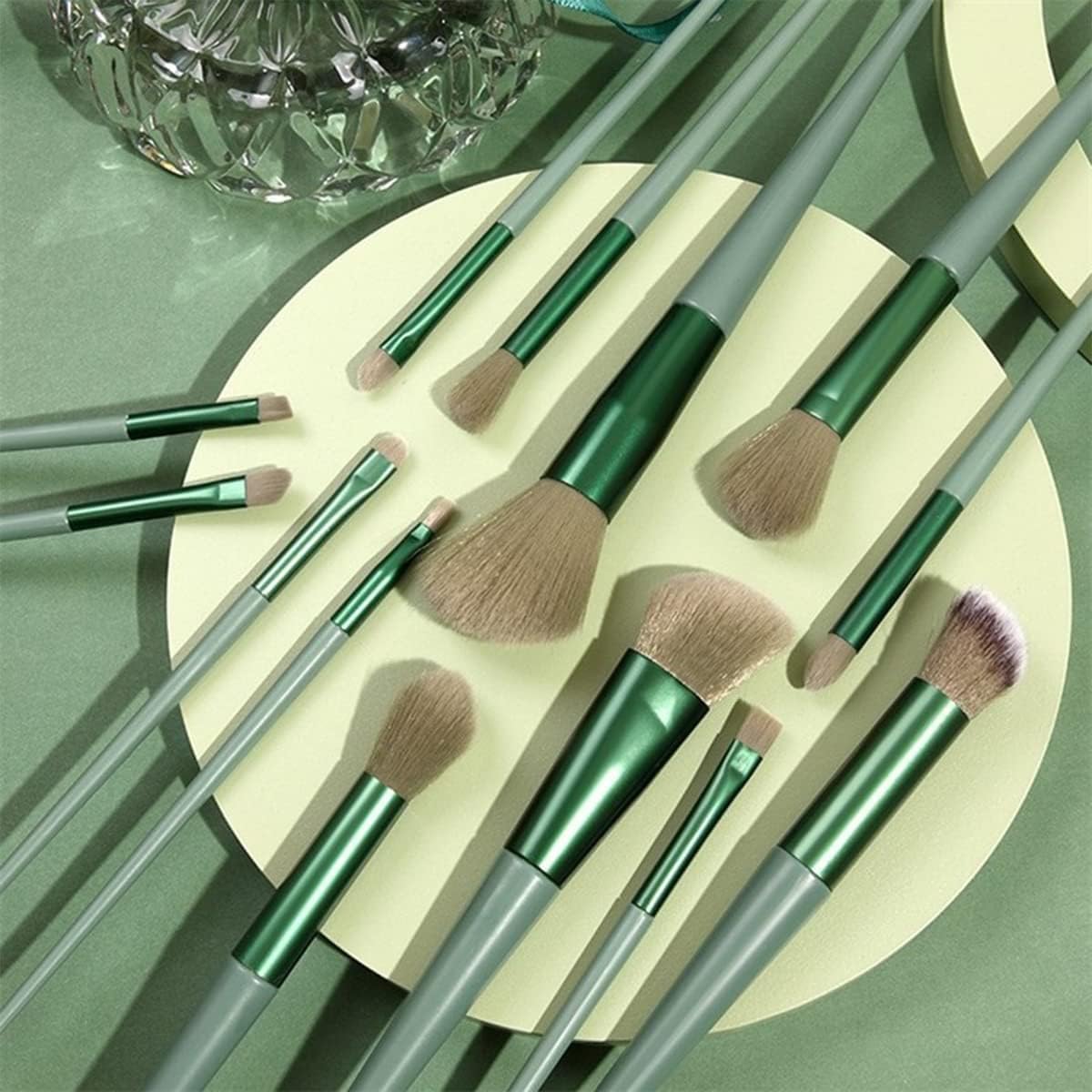 Makeup Brushes Set 13pcs, Makeup Brushes for Foundation, Eye Shadows, Green Brush Sets - Image 8 thumbnail