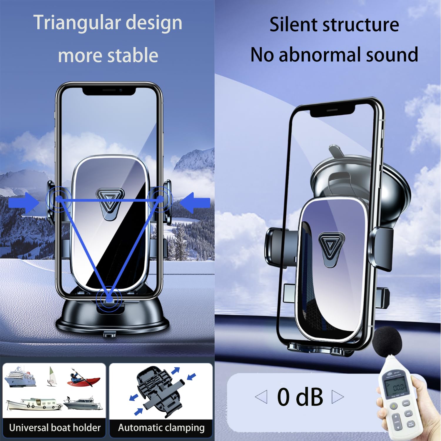 Soporte para teléfono de barco, impermeable, con ventosa, soporte para teléfono celular, tablero de instrumentos, soporte universal para camión, escritorio, barco, soporte resistente para navegación,