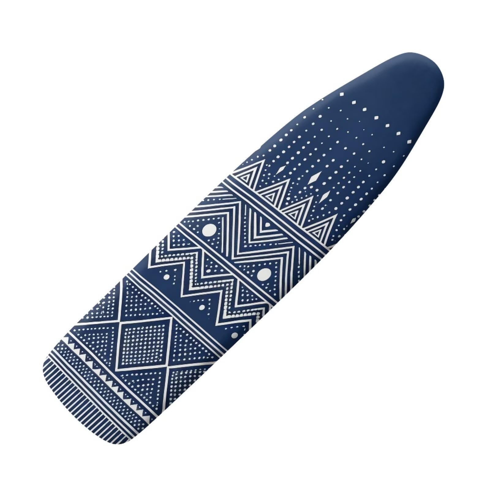 ZIATUBLES Blue Geometric Print Polyester Ironing Board Cover with Hook and Loop Fastener Straps Iron Padding Covers Home Accessories for Laundry Clothing Shop, 2XL