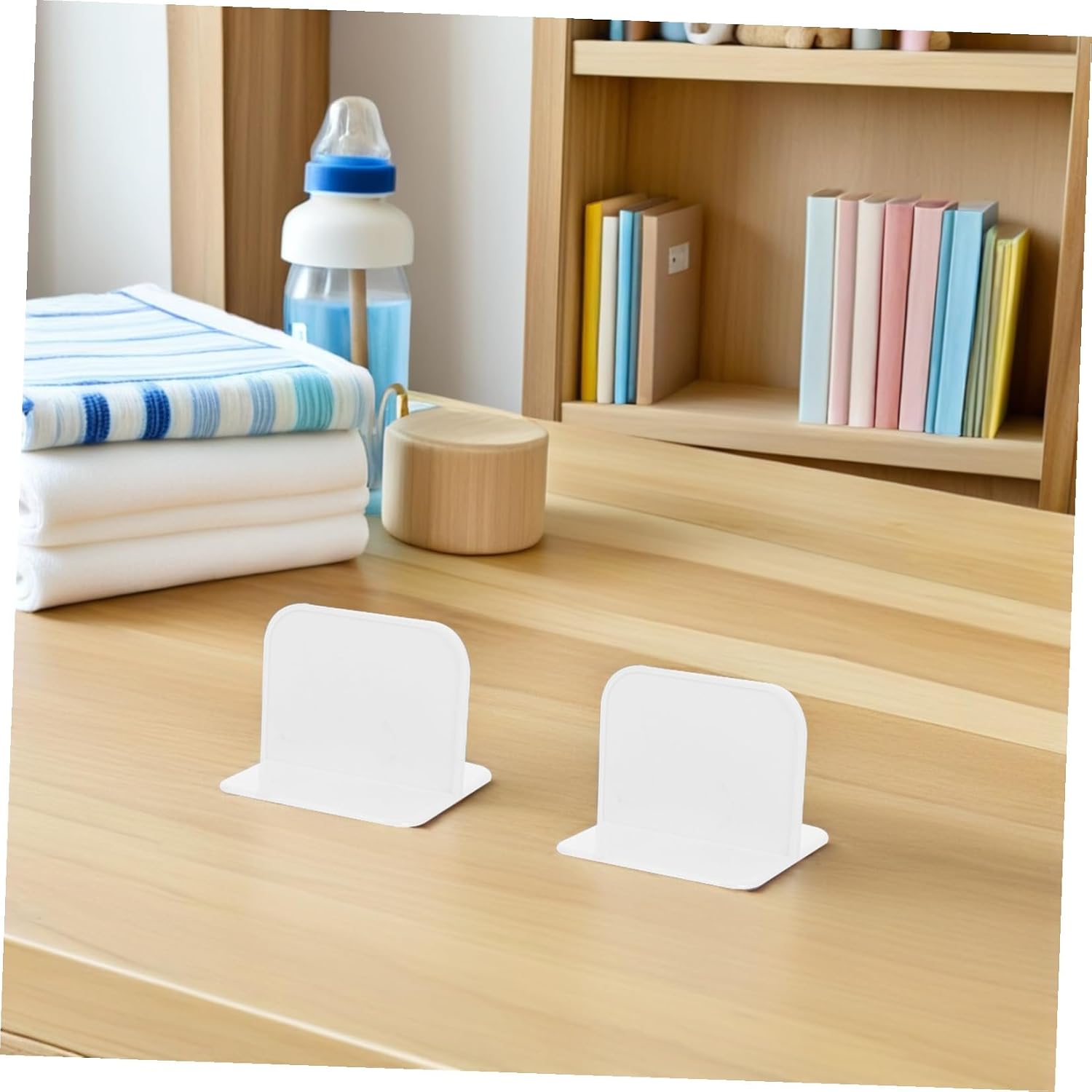 6pcs Anti-tip Furniture Wall Anchors for Boy Girl Safety No Drill Adhesive Clips for Securing Bookshelves Dressers and Playpens Slip Resistant Floor Friendly Design