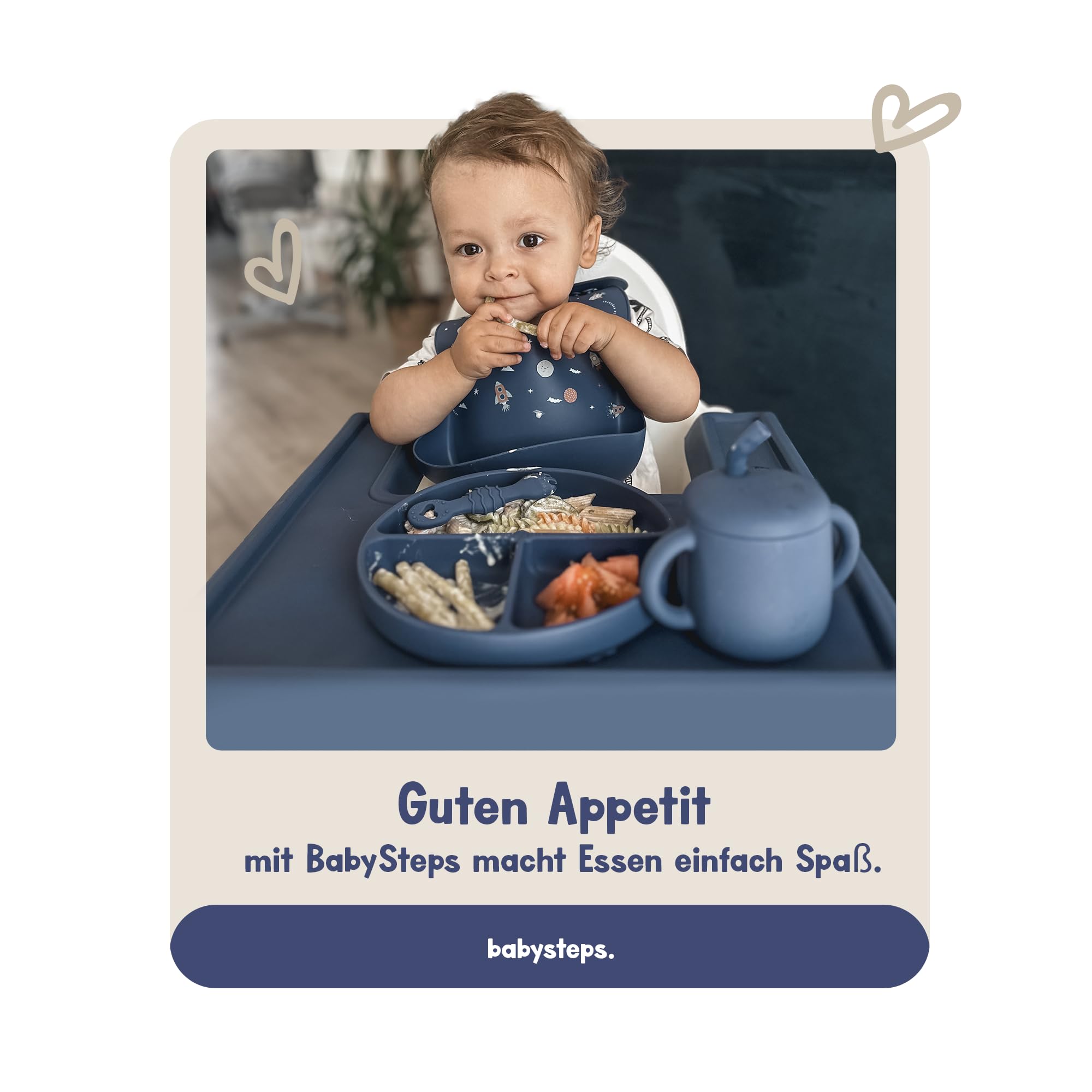 BabySteps Tapis en silicone pour bébé compatible avec la chaise haute IKEA | Accessoires de table pour chaise haute Antilop | Insert en silicone imperméable et antidérapant pour enfants (rose séphia)