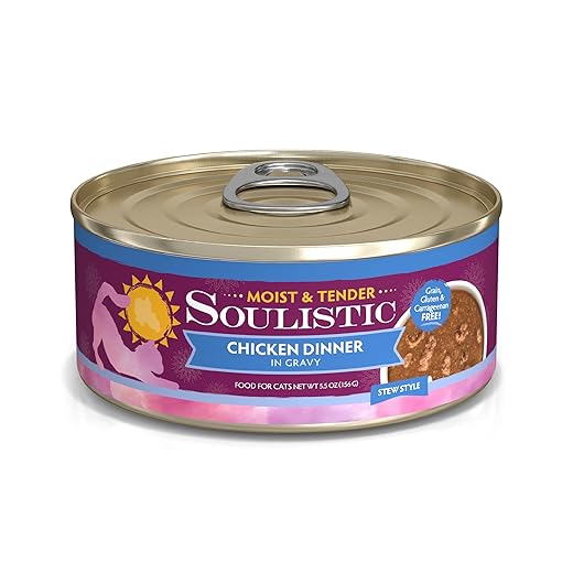 Soulistic Moist and Tender, Chicken Dinner in Gravy, 5.5oz Can, Pack of 8