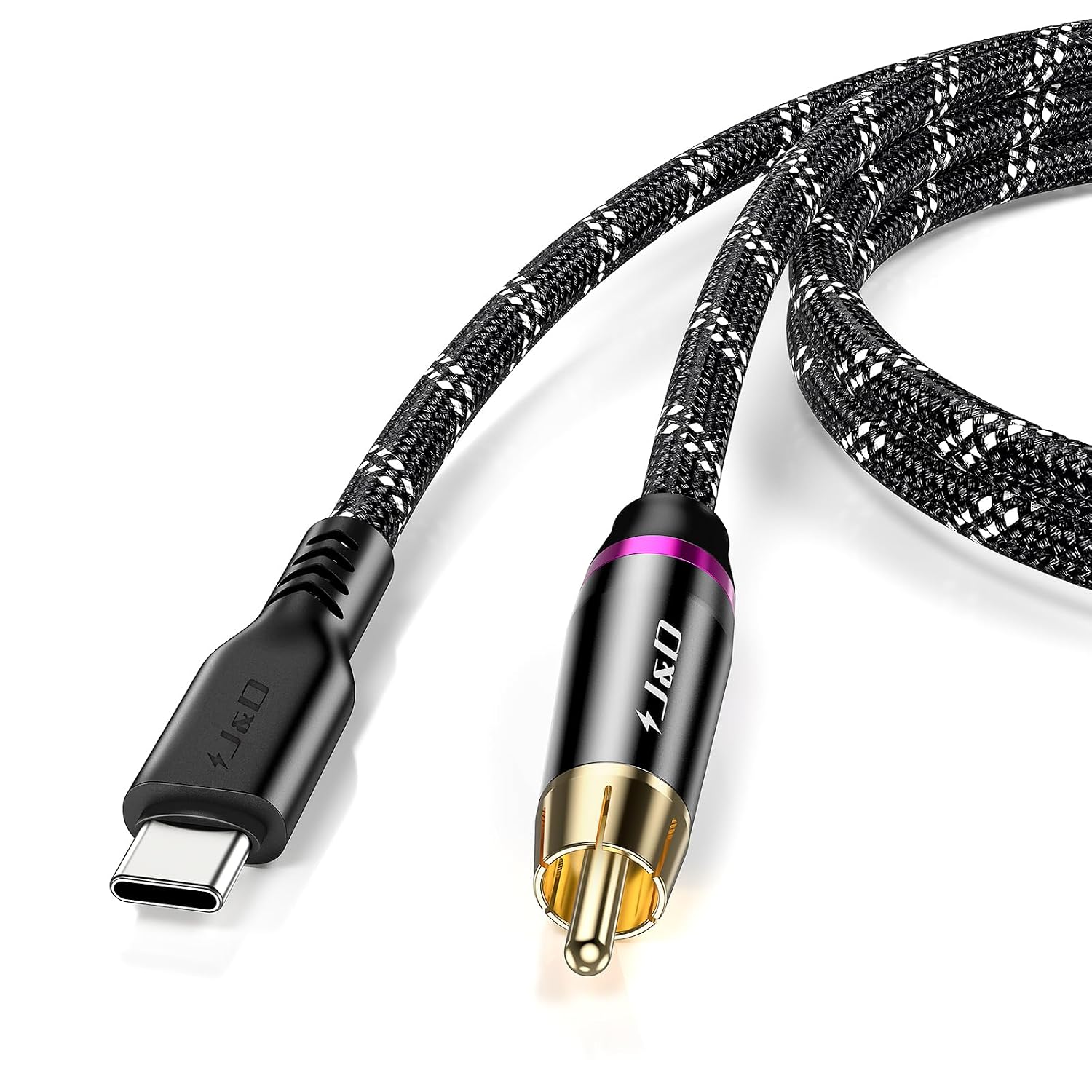 J&D USB C to RCA Coaxial Audio Cable, Type C to SPDIF Digital Adapter for DAC, Amplifier, Soundbar, HiFi Stereo, 32 Bit/38 4Khz, Plug and Play, 6.6 Feet