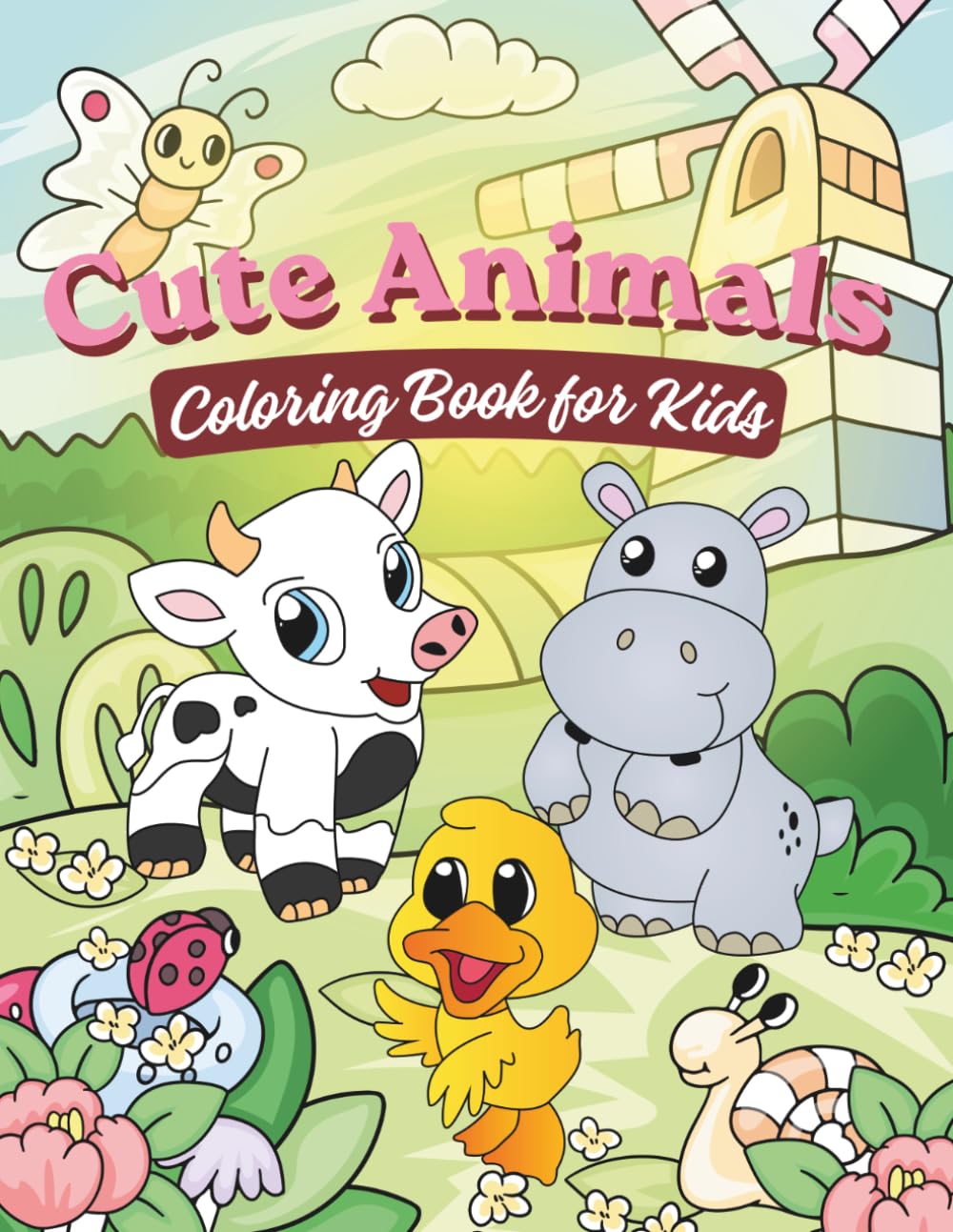 Cute Animals Coloring Book for Kids: Adorable and Easy Animal Coloring Pages with Fun, Friendly Designs for Creative Play