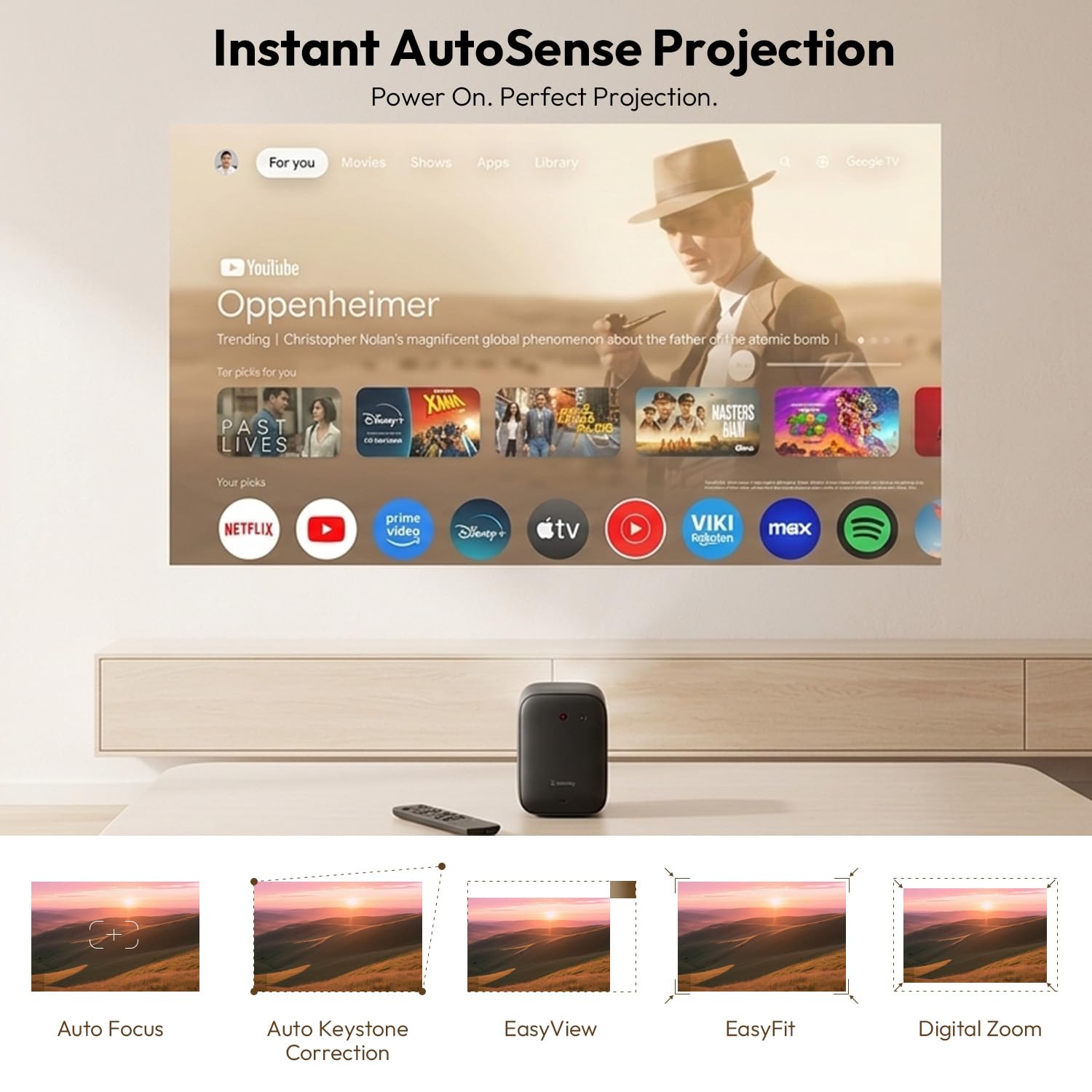 Formovie Xming Page Two Beamer mit Google TV, 1080P, 4K unterstützt, WLAN, Bluetooth, Dolby Audio, MEMC, Global Dimming, Heimkino, Outdoor