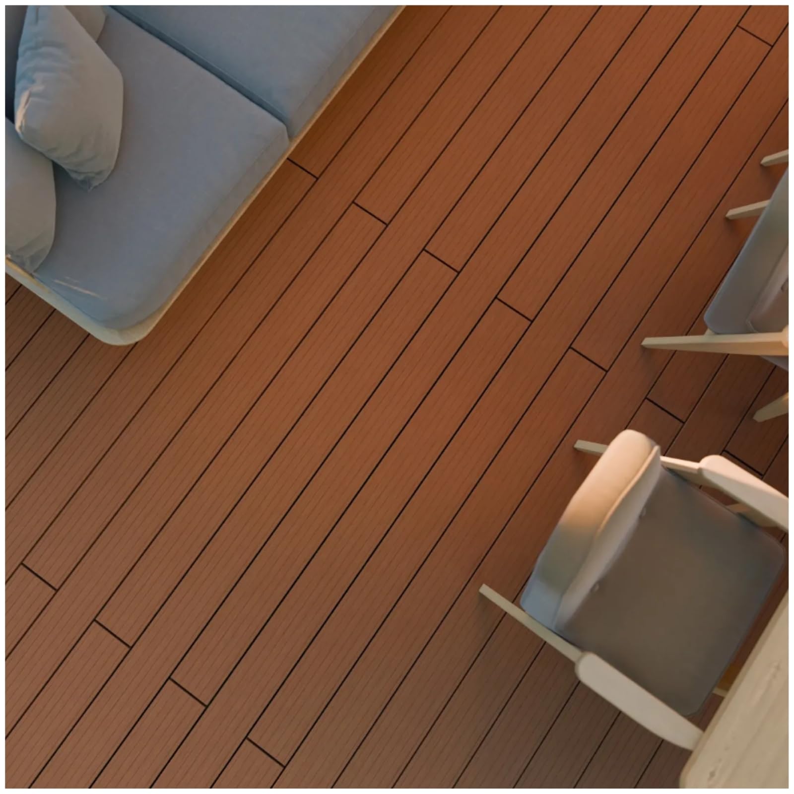 HORI WPC BPC Terrassendielen Komplettset Hohlkammerprofil fein geriffelt grob genutet inkl. Unterkonstruktion & Clips Fläche: 1 Muster
