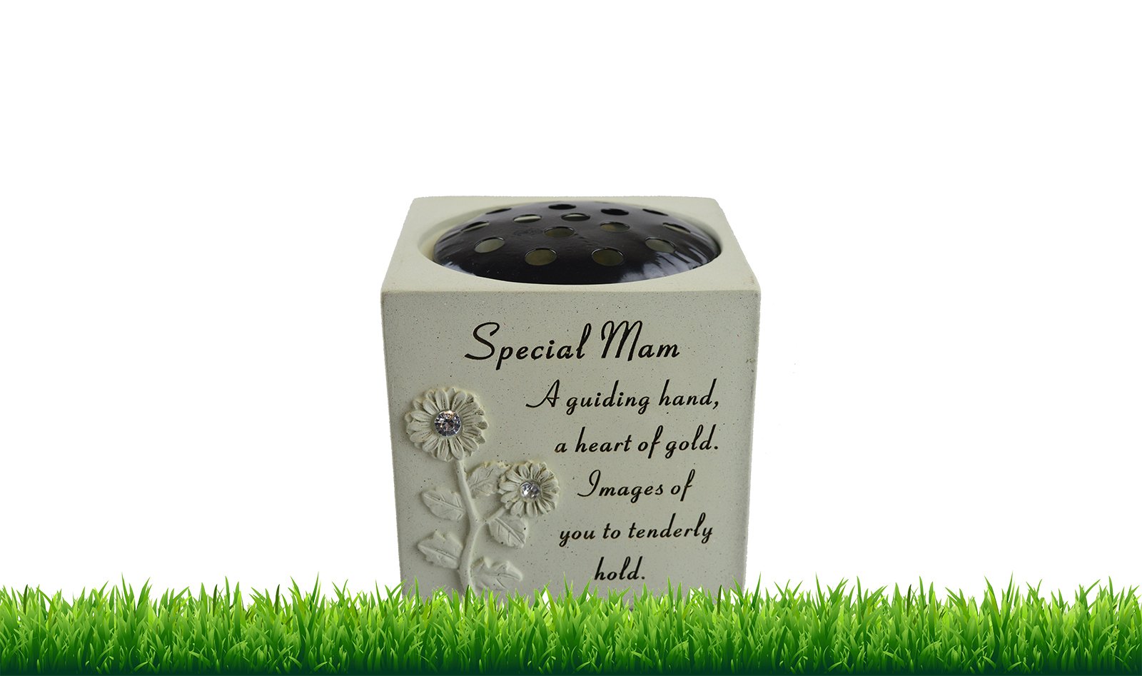 Memorial Graveside Pot Verse Flowers Diamante Rose Grave Pot Vase Special Missed - Special Mam