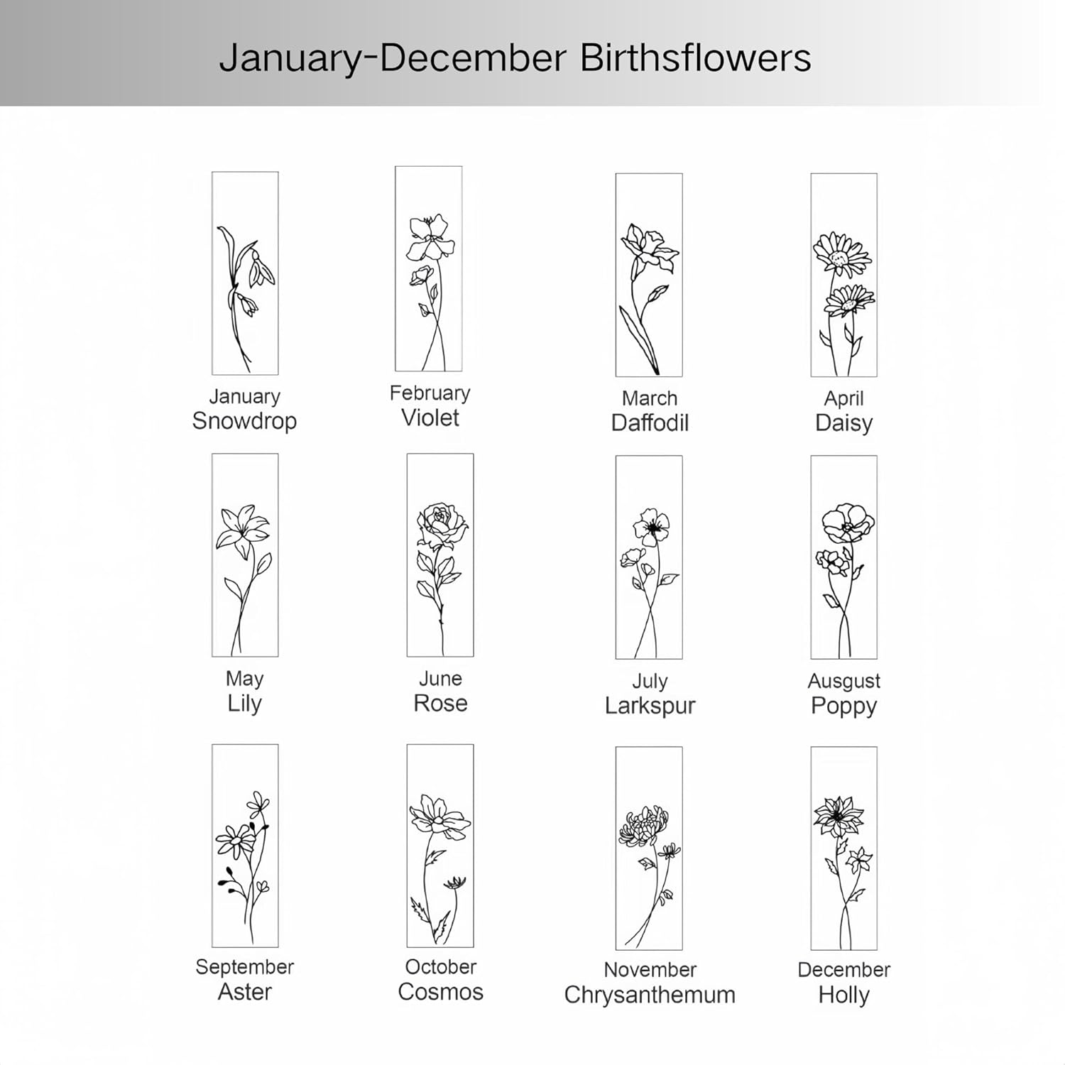 Personalized Birth Flower Necklace for Women,Custom Bar Charm Name Necklace with Engraving,Gold/Silver/Rose Gold Friendship Necklace with Birthstone,Mother's Day Mama Necklace - Image 3