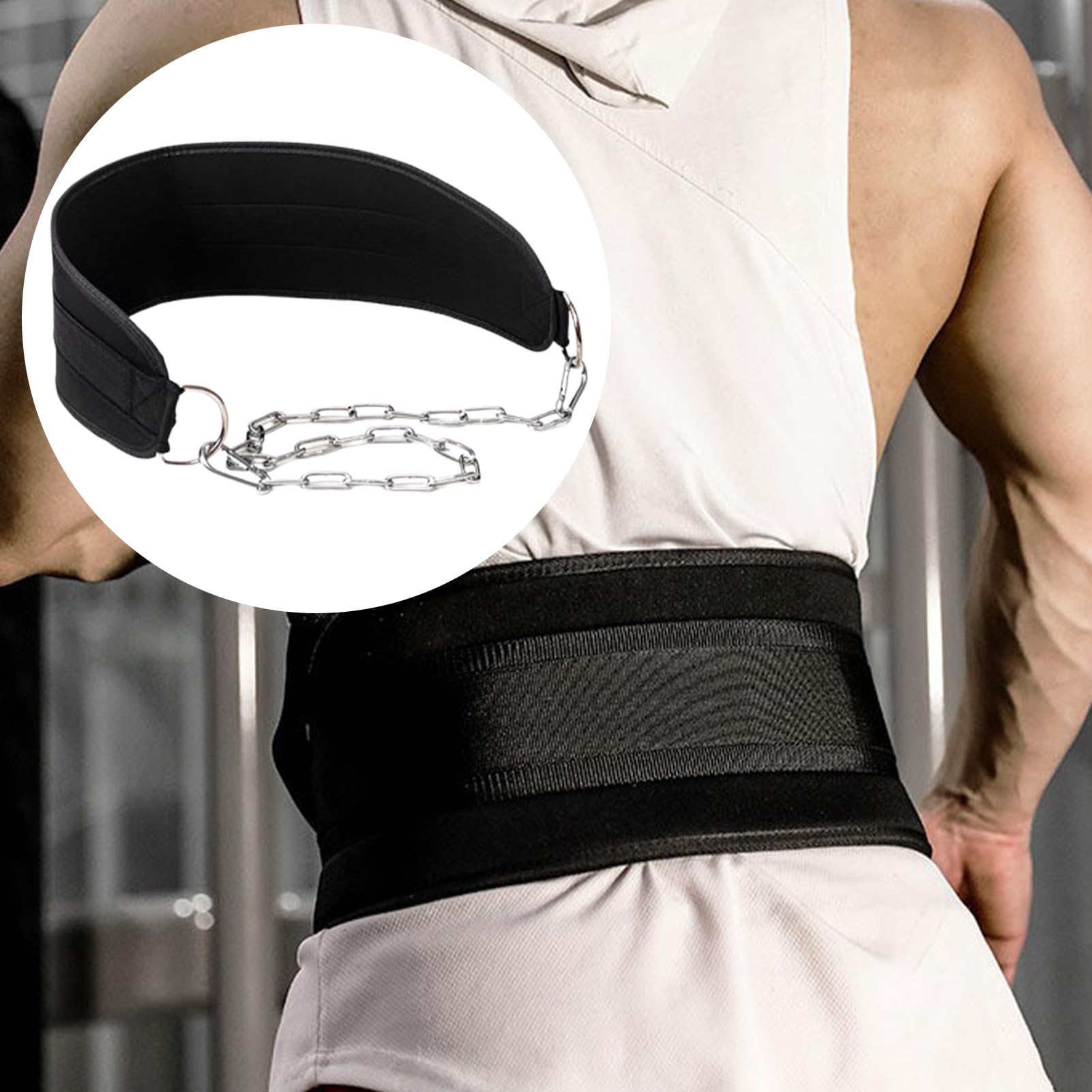 Cintura Da Sollevamento Con Catena In Acciaio – Supporto Per Squat E Calisthenics, Regolabile Per Donna E Uomo