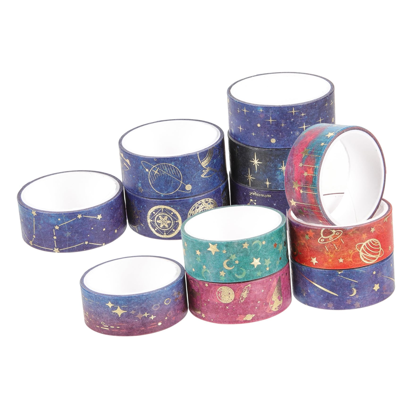 EXCEART 48rollos Cinta Washi Decorativa Estrella Dorada De Adhesiva Para Scrapbooking Diarios y Manualidades Diseño y Creativo Para Proyectos