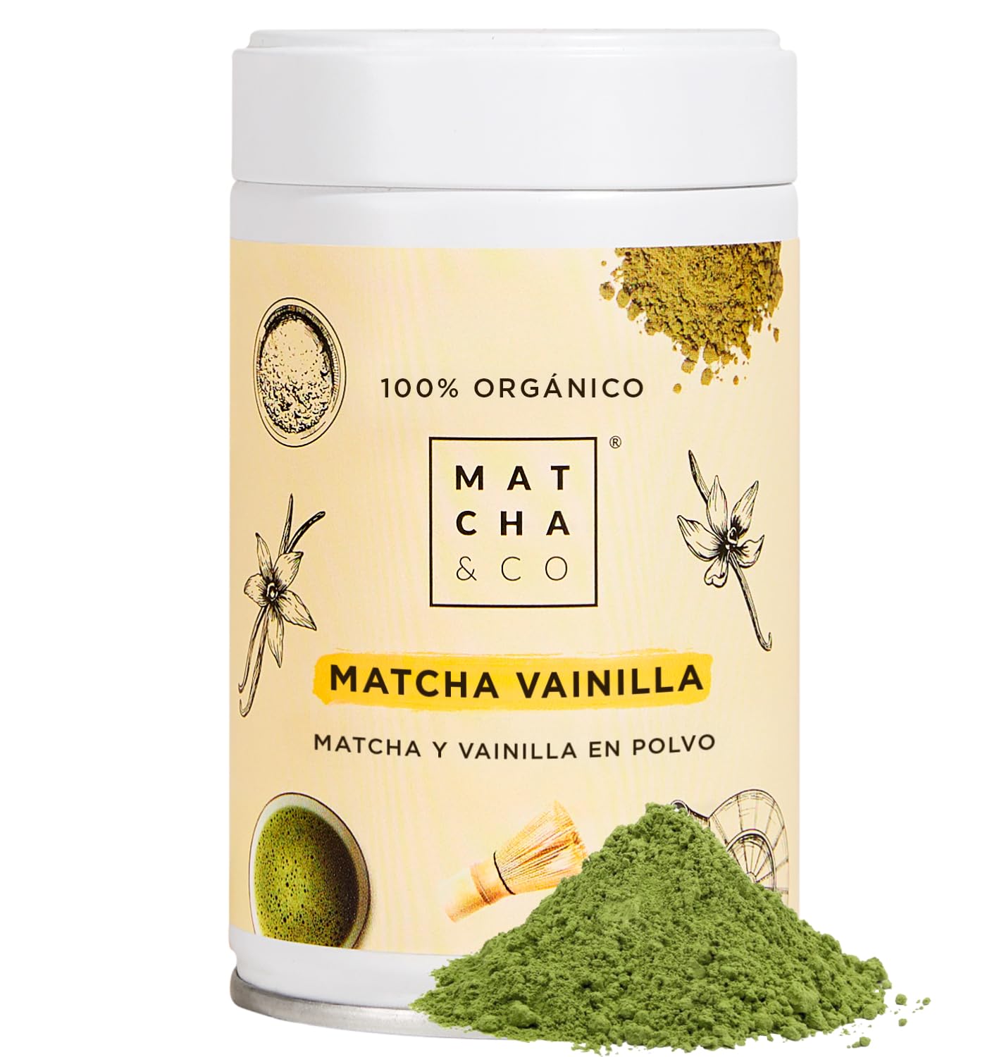Matcha & CO Té Verde con Vainilla: Energía y Sabor 80g