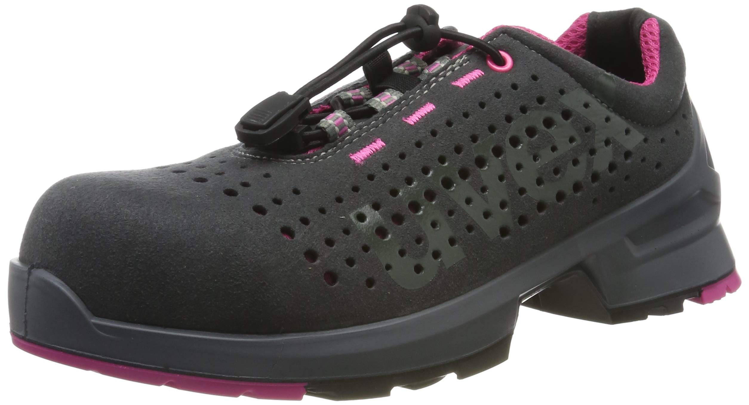 Uvex1 ladies S1 SRC - Perforated low shoe - Pink/Grey - Size 5