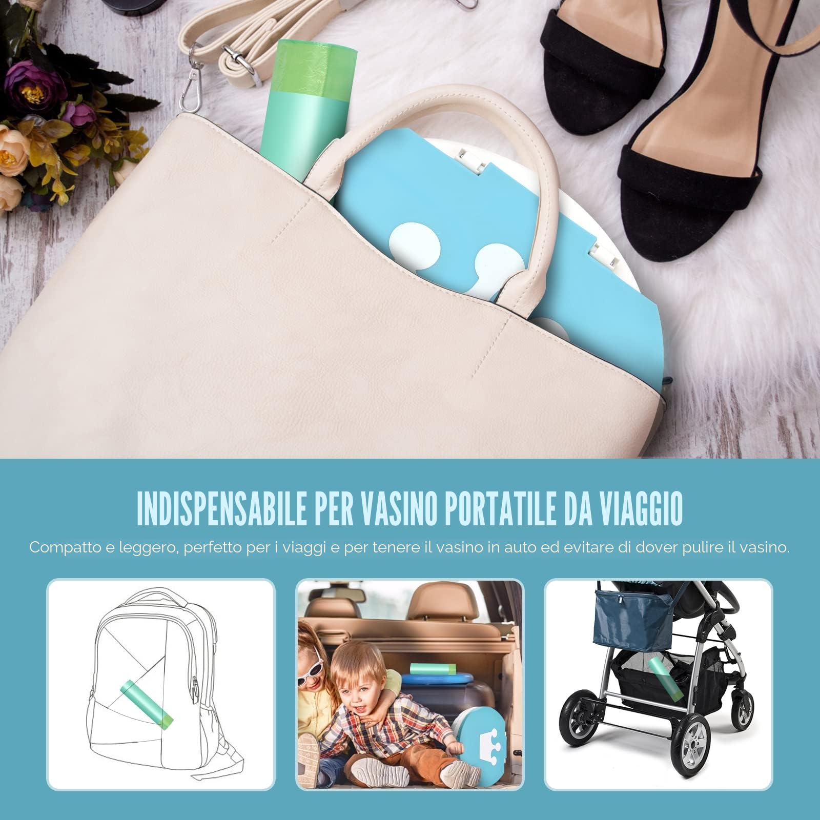 Sacchetti Per Fodere Per Vasino Da Viaggio Portatili Universali Con Coulisse Per Addestramento Del Vasino Per Bambini Borsa Per Pulizia Usa E Getta Per Bambini Bambino Adulti Animali-90 Pezzi