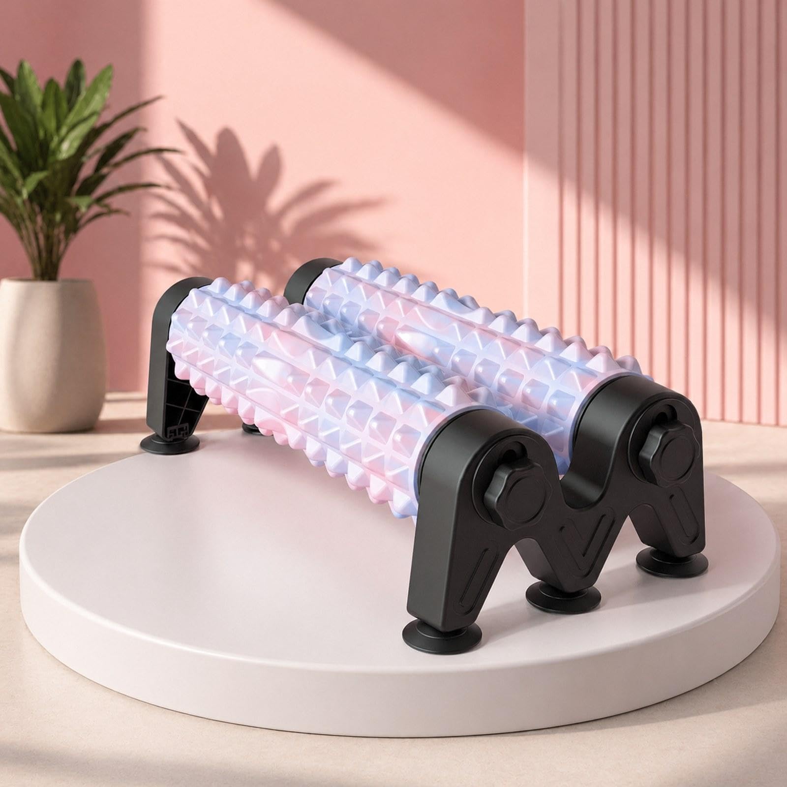 Fitness Roller Foam Massage Pilates Trainingsblock mit Stabiler Dreiecksunterstützung Und Saugfuß für Dehnübungen Muskellockerung Heimtraining