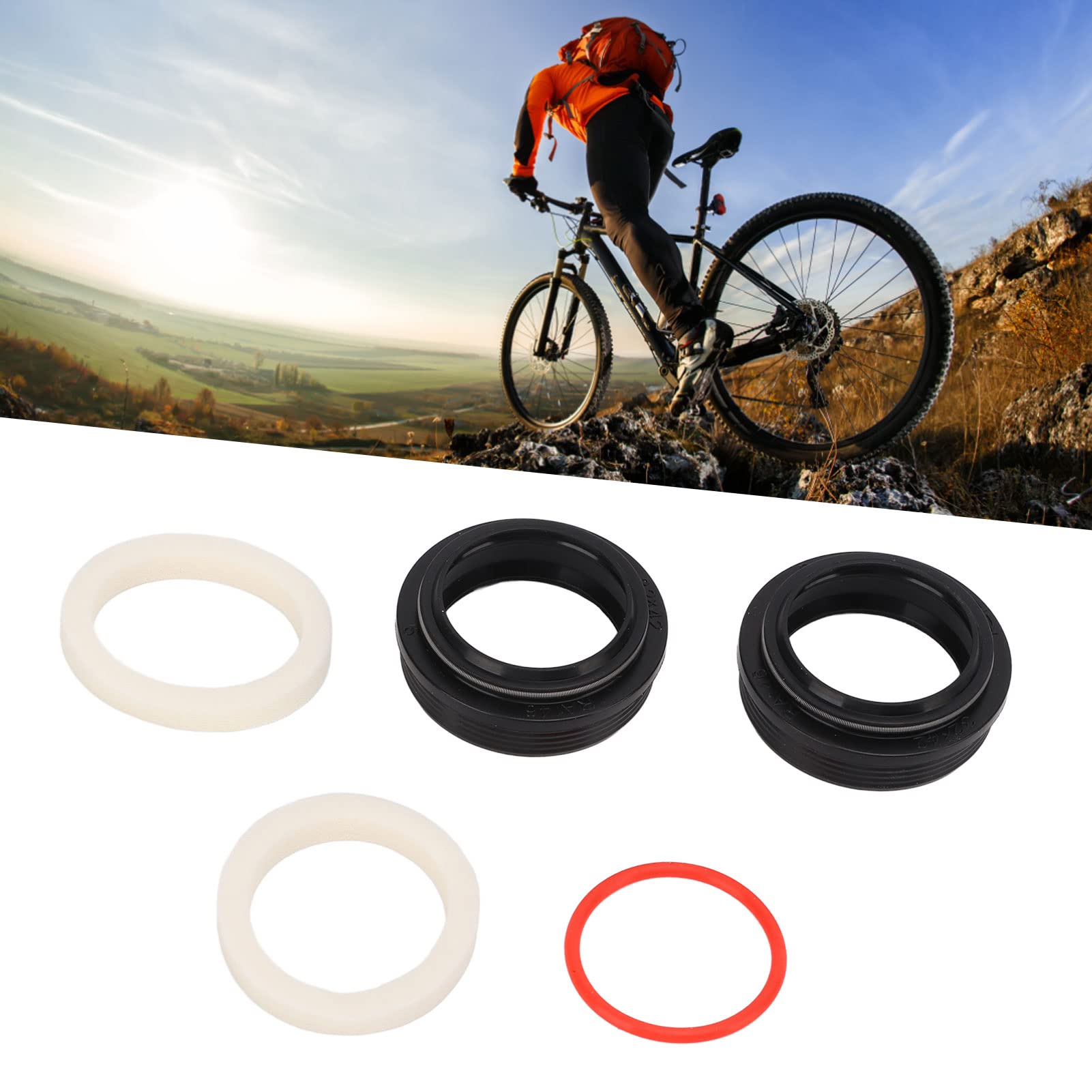 Alomejor Fahrrad-Vordergabel-Staubdichtungs-O-Ring-Kit, 32 Mm Reibungsarmer Staubabstreifer-Kit Haltbarer Schaumstoffring für Federgabel