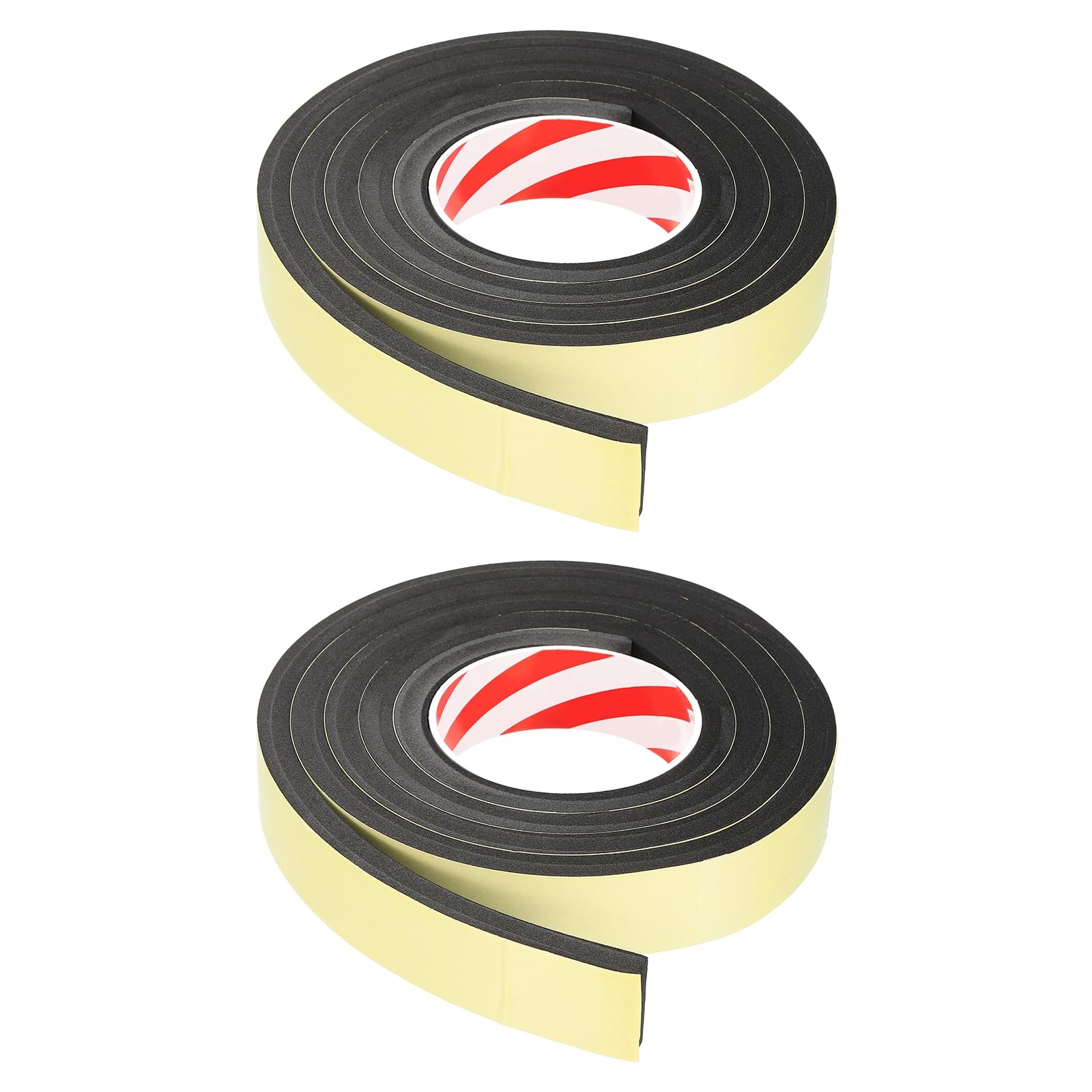 PATIKIL Foam Insulation Tape 30mm(W) x 10mm(T) x 2m(L), 2 Pcs Single-Sided Self Adhesive Weather Stripping Door Seal Strip for Door Window Air Conditioning, Yellow