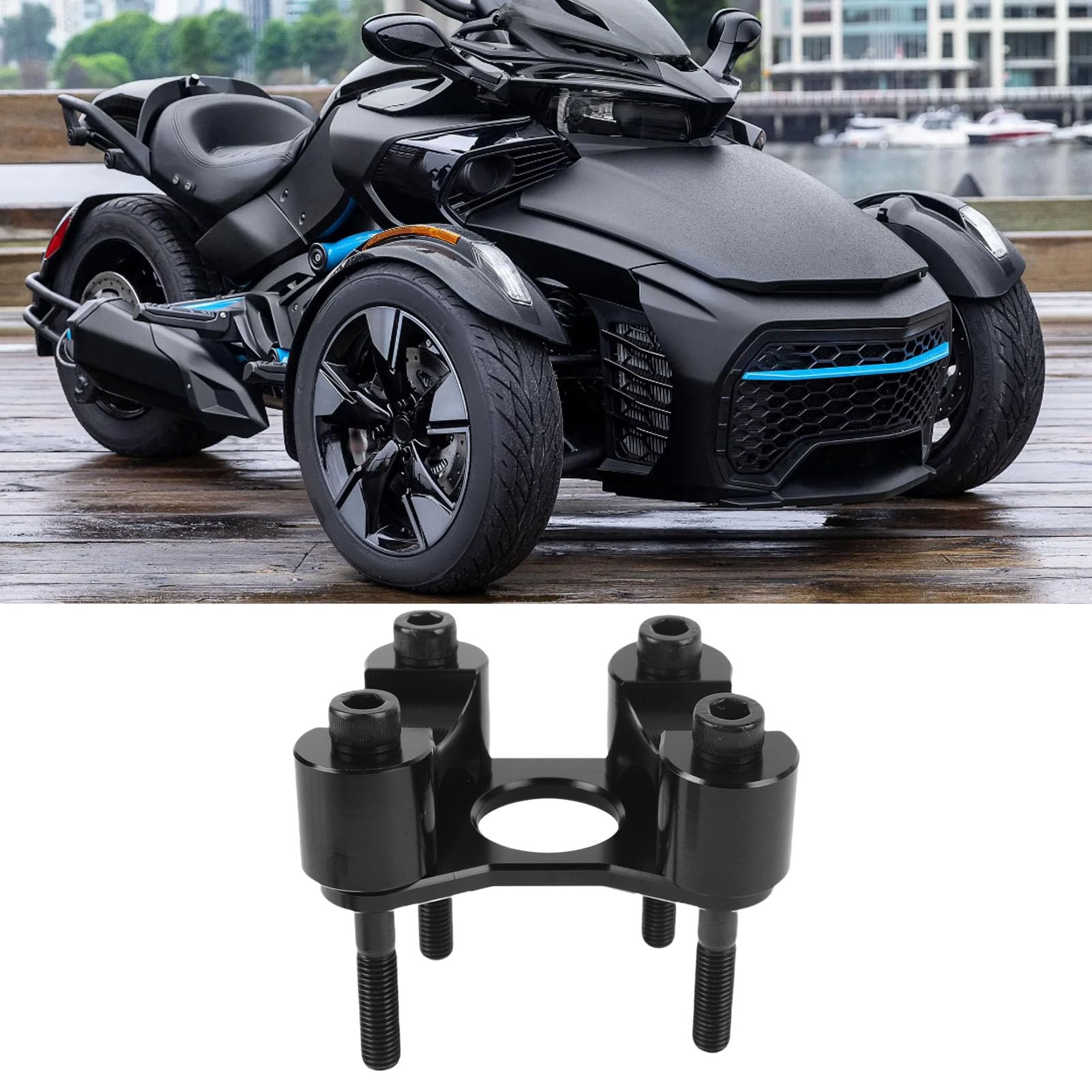 Kit de Elevador de Manillar para Spyder F3, Reemplazo de Extensión de Barra de de Motocicleta Ajustable de Aleación de Aluminio