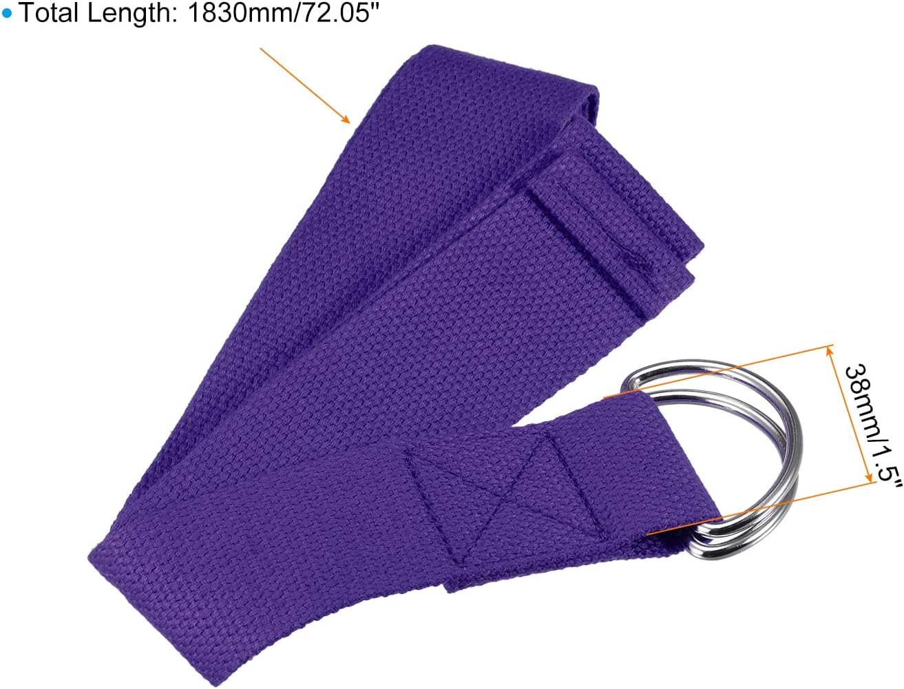 حزام يوغا Yoga Strap لتسهيل التمدد مع حلقة معدنية قابلة للتعديل