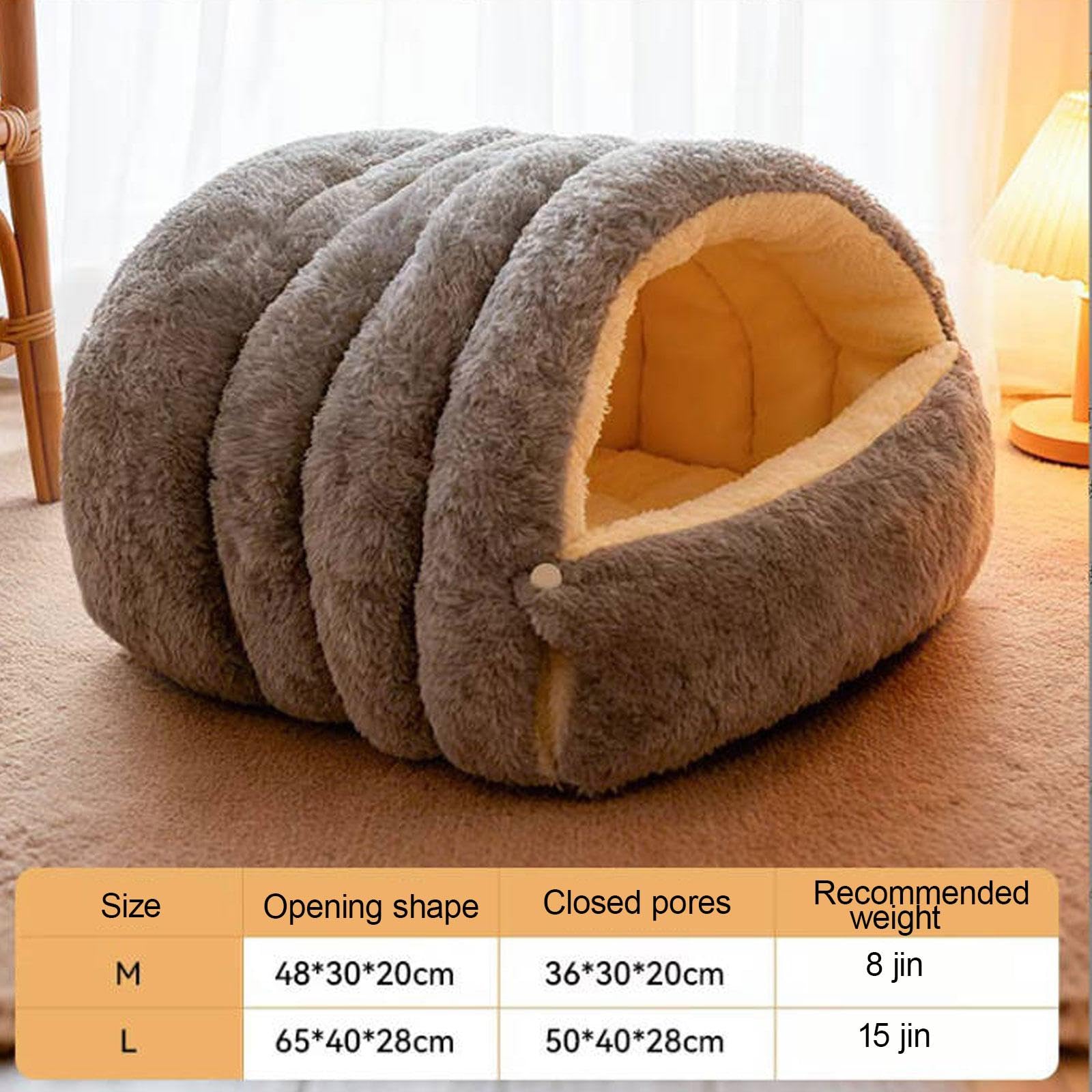 Cama Cueva para Gatos, Lavable, para Mascotas, Cómoda, para Invierno, para Descansar Y Jugar, L