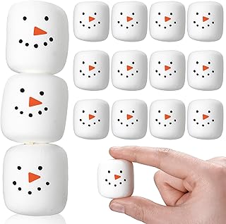 12 Pcs Christmas Faux Snowmen Marshmallows Table Decor Xmas Snowman Mars...