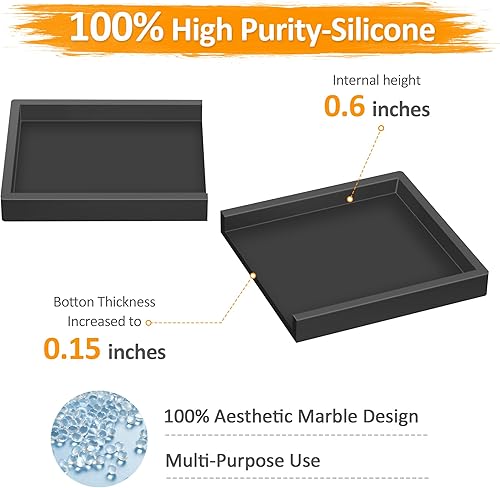 Miniatura 3 de EGWON - Bandeja de tocador de baño, bandeja dispensadora de jabón de silicona original, bandeja de inodoro inastillable para tocador, bandeja de