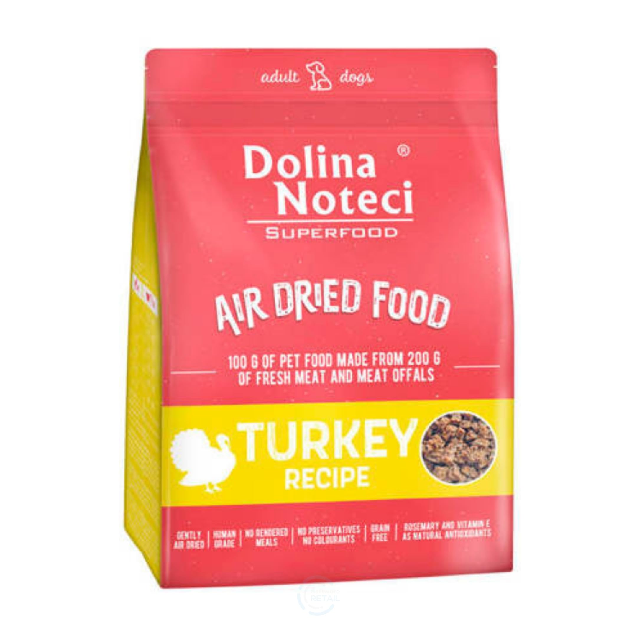 Dolina Noteci Premium Nutrient-Rich, Grain-Free Air Dried Dog Food with 80% Fresh Meat & Superfoods for Optimal Health Breeds! (Turkey, 5kg)