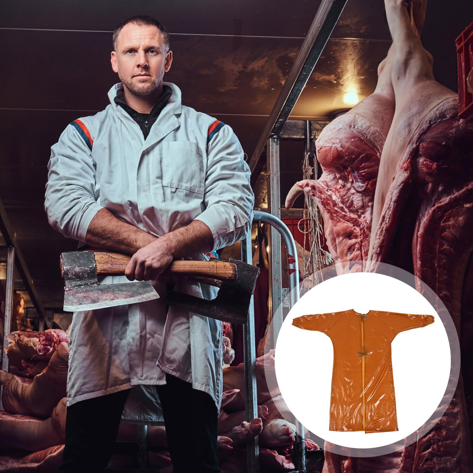 Camice Elastico Antispruzzi Polsini Elastici in Materiale Trasparente Traspirante per Movimentazione Merci e Lavoro in Fabbriche di Pietra