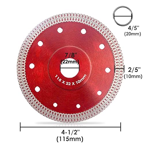 Miniatura 3 de Adust Hoja de sierra de diamante de 45 pulgadas molinillo de sierra de azulejos cuchillas de disco de corte para azulejos de porcelana granito