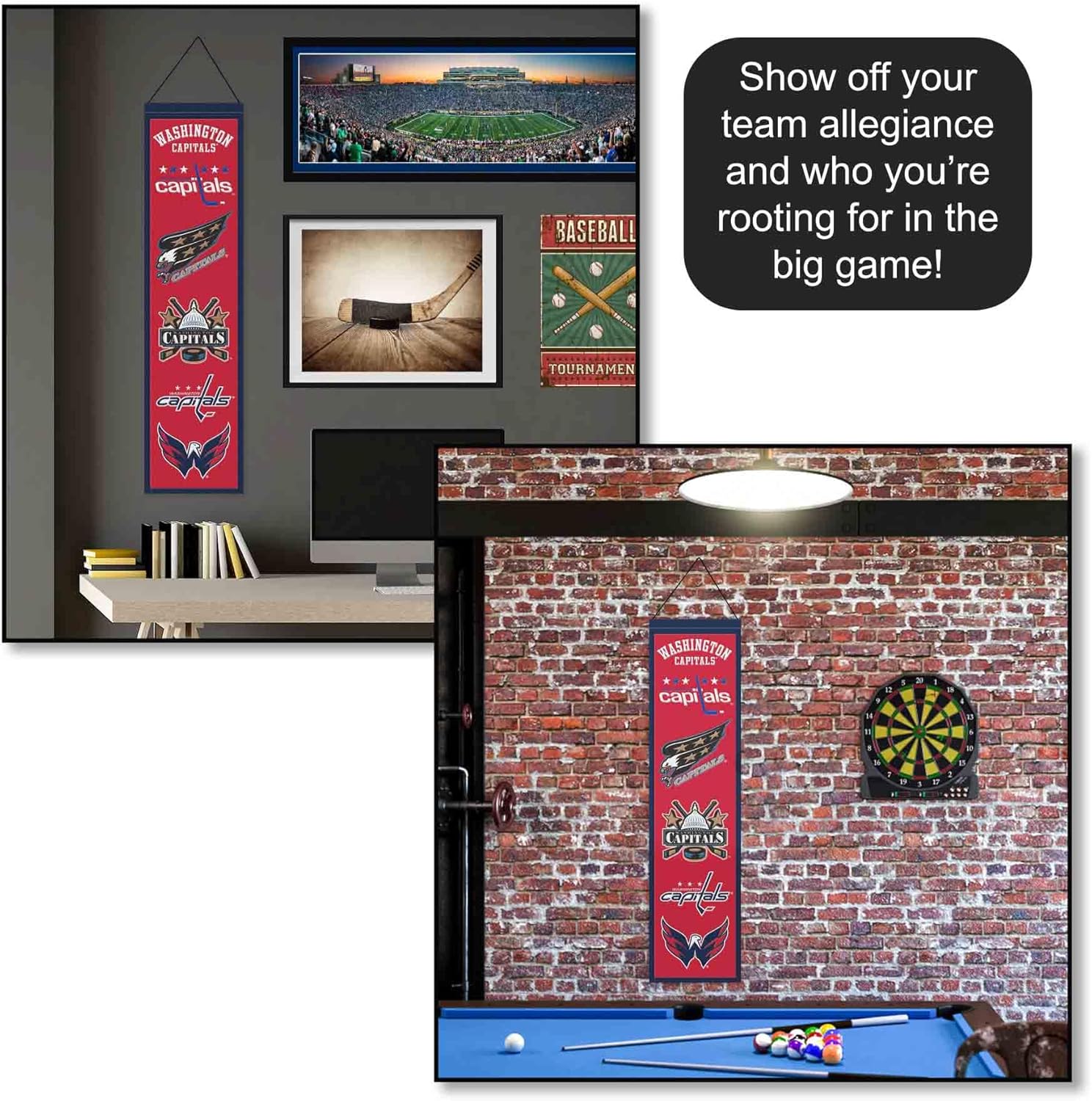 WinCraft Washington Capitals Evolution 8x32 Inch Vertical Wool Embroidered Hanging Banner