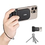 KIWIFOTOS Magnetic Phone Camera Grip for iPhone 17 Magsafe Handle with Bluetooth Remote & Tripod Mount Adapter for iPhone 16 15 Pro Max Samsung Smartphone Vlog Video Shooting