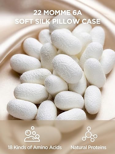 Miniatura 61 de Funda de almohada de seda de morera para cabello y piel, 22 Momme - Funda de almohada de seda natural con cremallera oculta, 6A, suave y lisa de una