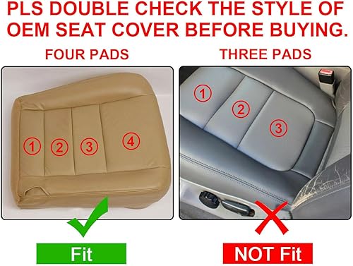 Miniatura 3 de SecosAutoparts Funda de Espuma para Asiento Inferior del Conductor Compatible con Ford F250 F350 F450 Lariat 2002 2003 2004 2005 2006 2007