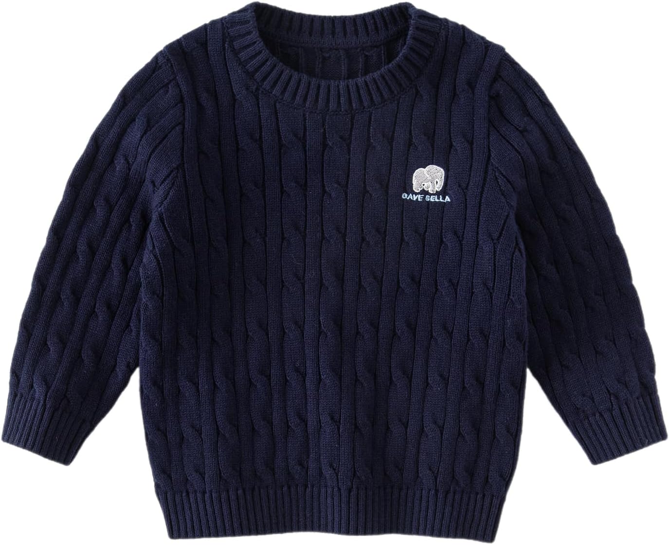 DAVE&BELLA Baby Knit Sweater, Toddler Girls Boys Crewneck Cashmere Sweater Long Sleeve Solid Pullover Spring Fall Kids Tops