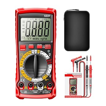 Multimeter Tester,Analyzer Kit,Ohm Volt Amp Meter - for Circuit Automotive Outlet Electrical Applications Workshop Home Industrial Garage