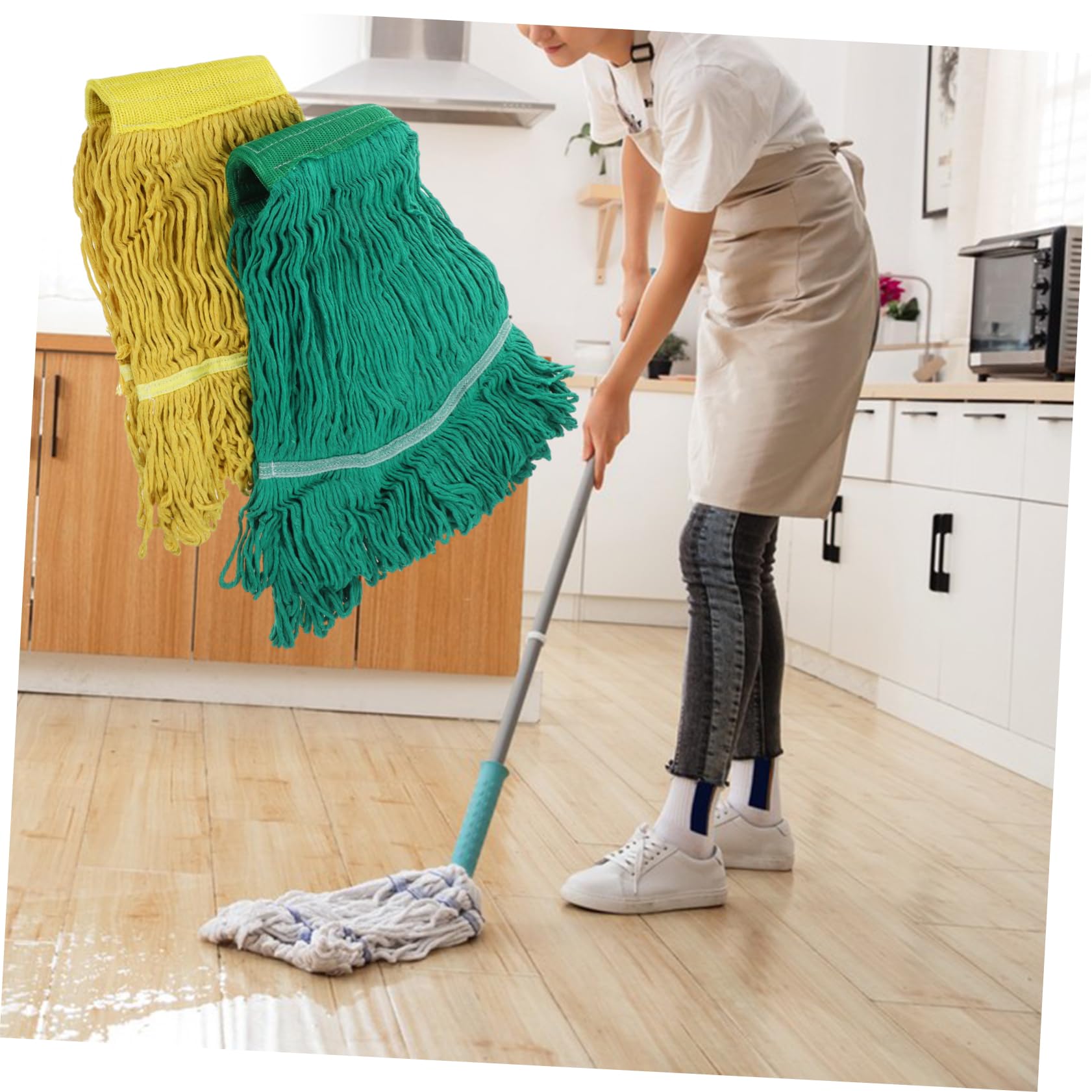 Recambio de Fregona de Algodón Lavable Secado Rápido 2 Piezas para Limpieza del Hogar Accesorios para Mopas de Limpieza