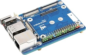 CM4 Base Board Advanced C Version for Compute Module 4, with Raspberry Pi 40PIN GPIO Header/MIPI CSI Camera Ports/LCD Display Port/Fan/HDMI/USB/Gigabit Ethernet RJ45 Connector