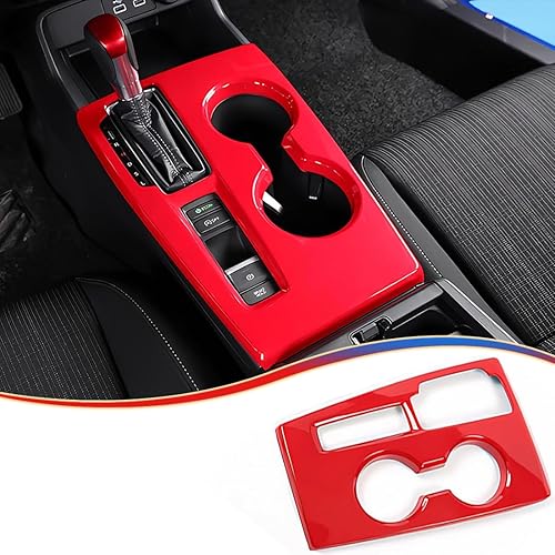 Marco de consola central Civic de 11 generación, cubierta del panel de palanca de cambios para Honda Civic 2022 2023 - ABS rojo vino Accesorios