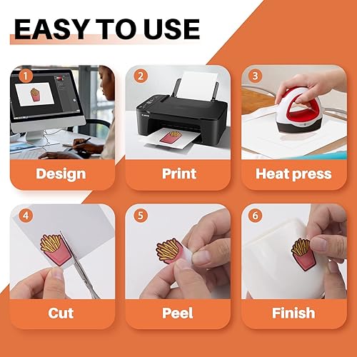 Miniatura 4 de HTVRONT Papel adhesivo de sublimación  20 calcomanías de sublimación impermeables transparentes brillantes