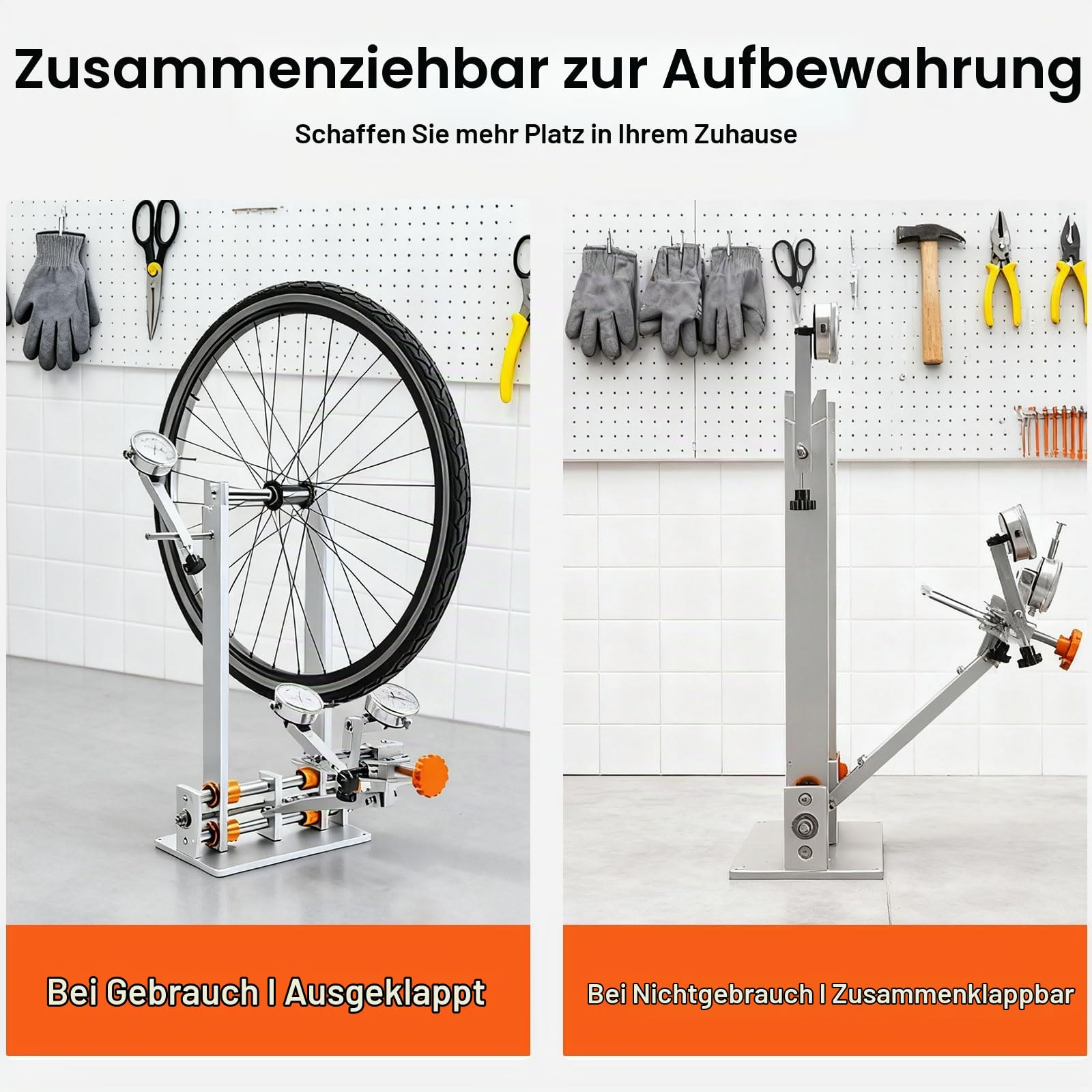 Zentrierständer Fahrrad Rad Tuning Repair Tool Kit Fahrrad-Rad-Zentrierständer Mit Messuhr Fahrrad-Rad-Ausrichtungs-Reparaturwerkzeug Für 10-29" Laufräder Schnellspanner Und Steckachse