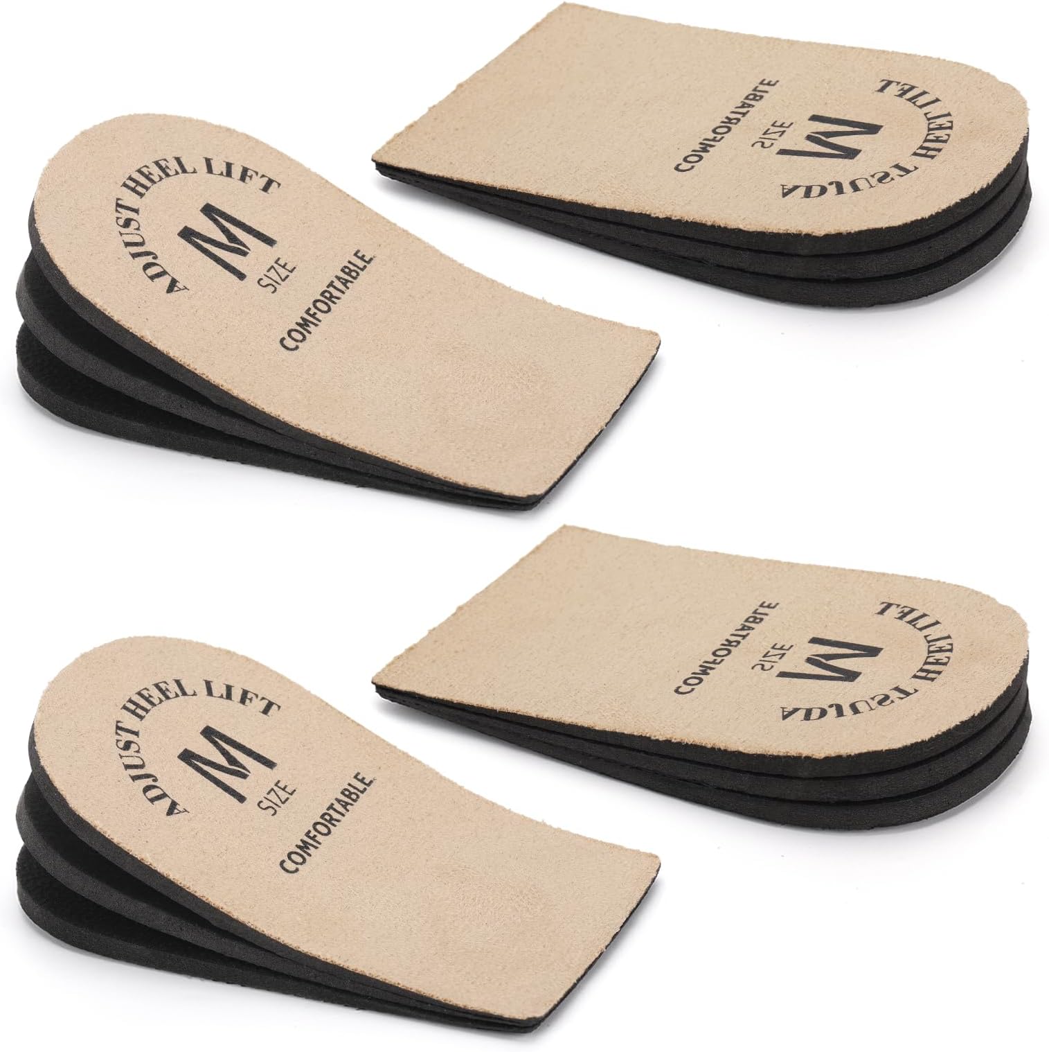 - 2 Pairs Adjustable Heel Lifts Inserts for Shoes, 1/5'' Height Increase Insole for Heel Pain, Achilles Tendonitis,Leg Length Discrepancy, Medium, Women and Men