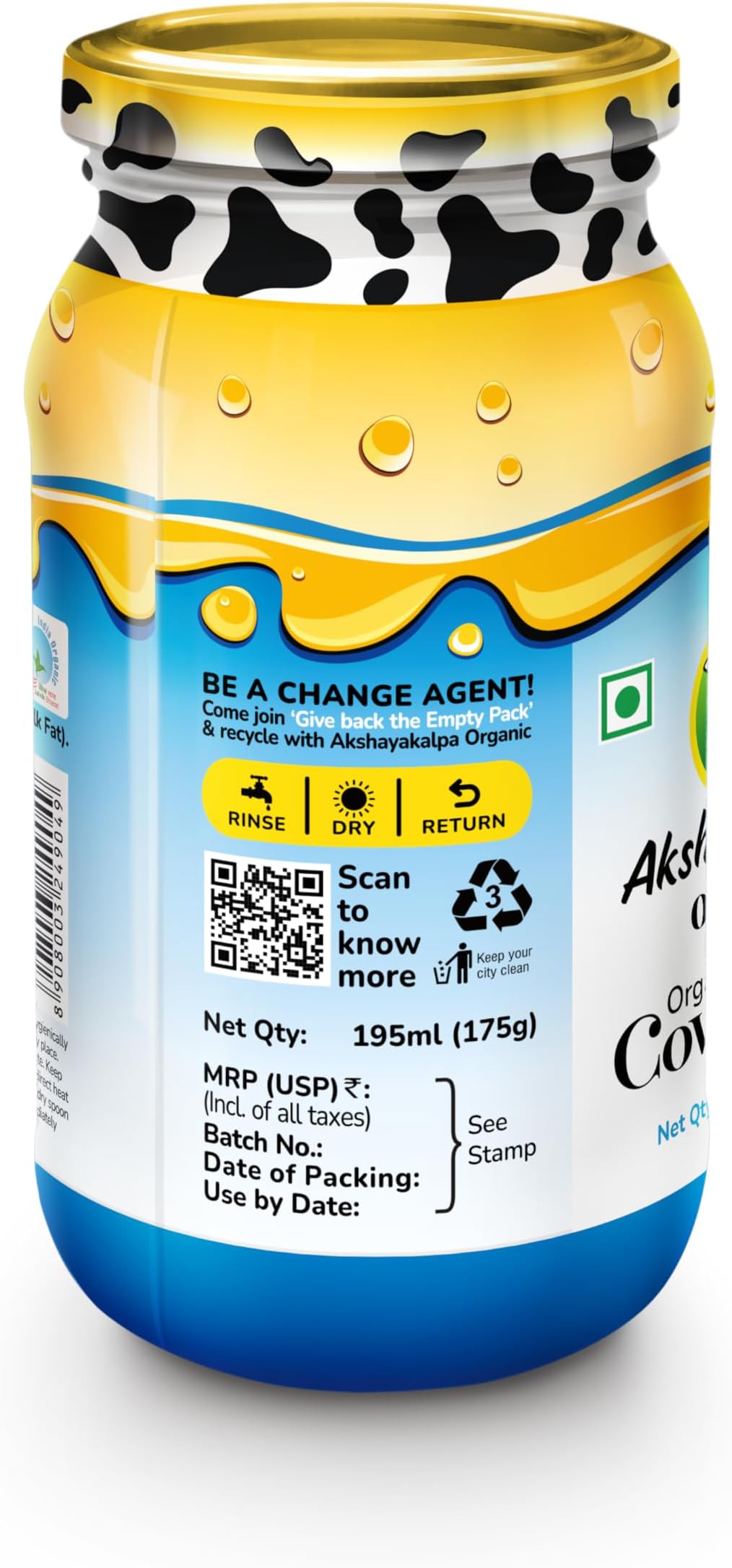 Cow Ghee ? Pure organic ghee, traditionally-churned, chemical-free, granular ghee, nutritious by nature -490 gm