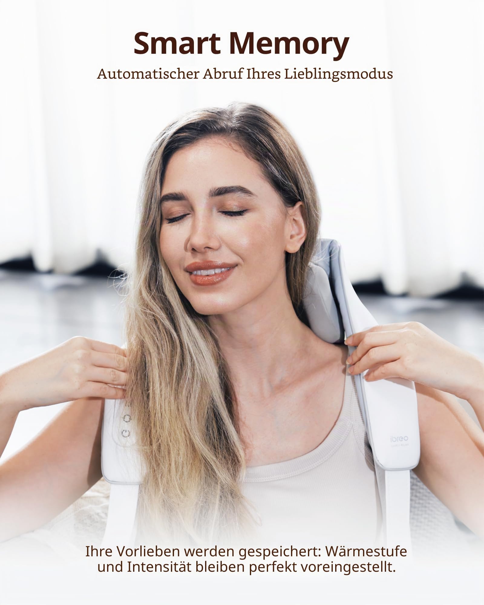 Schnurloses Shiatsu-Nacken-und Rückenmassagegerät mit Wärme | 10 Minuten x 12 Gebrauch, 3 Massagemodi und 2 Intensitätsstufen, 3D-Kneten tiefes Gewebe, Sprachansage