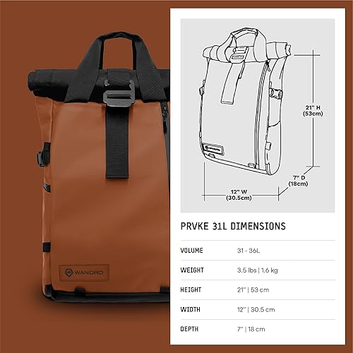 Miniatura 8 de WANDRD Mochila PRVKE 21L, V3: mochila de viaje y cámara resistente a la intemperie con funda para portátil, acceso lateral rápido, apertura de