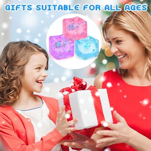 Miniatura 7 de Cubo de hielo Fidget Toy para todas las edades paquete de 3 cubos suaves sensoriales Fidget cubo de hielo bola de estrés Squishy Cube Juguetes para