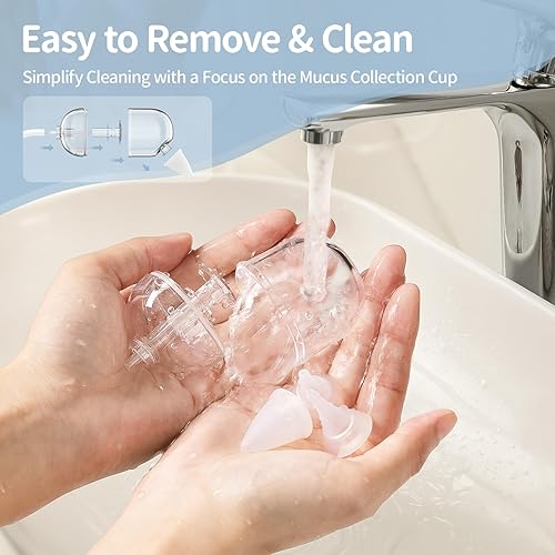 Miniatura 5 de Succionador eléctrico de nariz para bebé, aspirador nasal recargable para bebé, succión nasal para bebé con 9 niveles de succión de grado